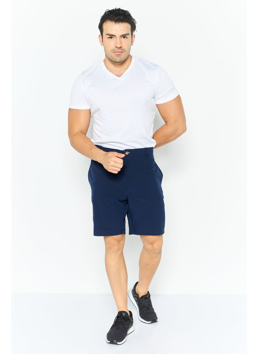 Tailorbyrd Men Plain Basic Shorts, Navy  - Image 4