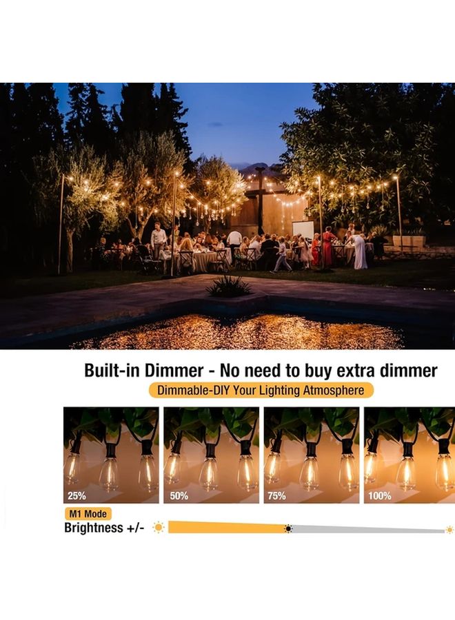 Outdoor Patio Dimmable String Lights 120 Ft 36.6M Shatterproof Edison Bulbs Soft White Waterproof Hanging Lights For Backyard Deck Garden Party Tent Christmas Decor - Image 2