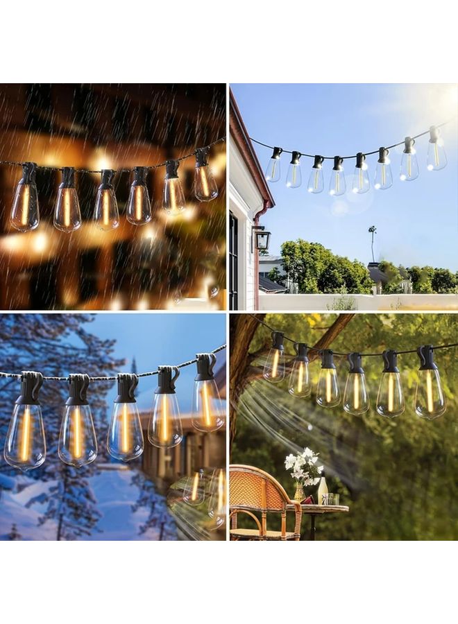 Outdoor Patio Dimmable String Lights 120 Ft 36.6M Shatterproof Edison Bulbs Soft White Waterproof Hanging Lights For Backyard Deck Garden Party Tent Christmas Decor - Image 5