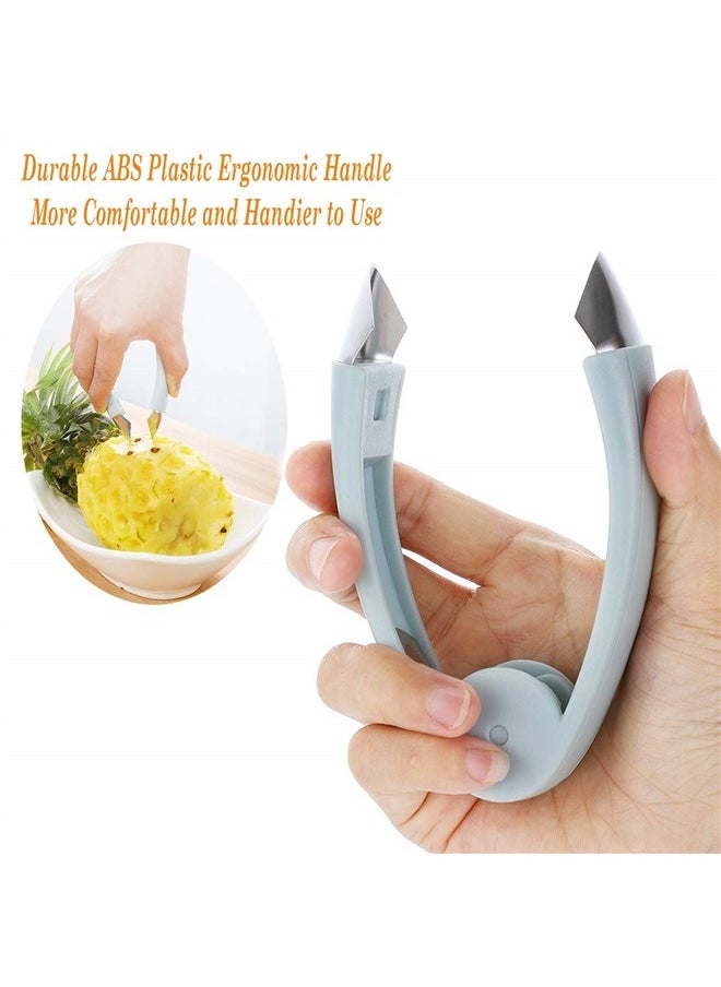 Generic - Strawberry Huller Stem Remover Tomato Corer Potato Pineapple Carrot Cutter Tool Kitchen Gadget Tweezers Peeler Utensil Clip (Blue) - Image 1