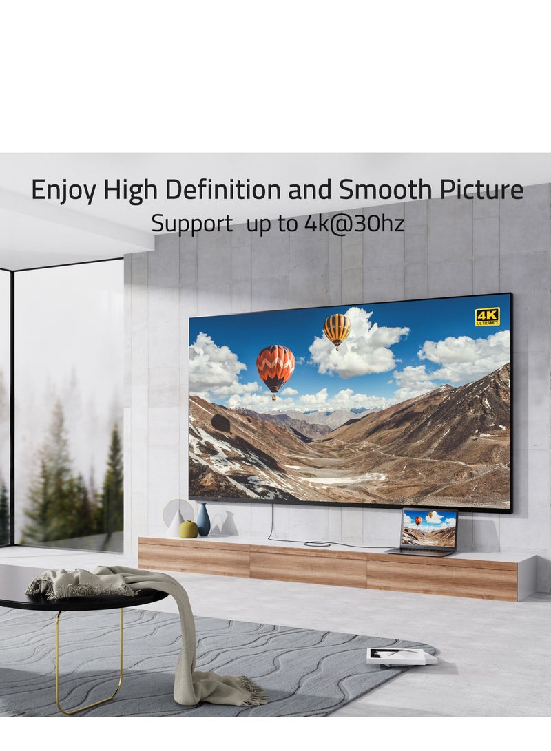 سينتيك كيبل/محول Syntech USB-C إلى HDMI - يدعم دقة توصل الي  4K بمعدل 30 هرتز - بطول 1.8 متر - Image 4