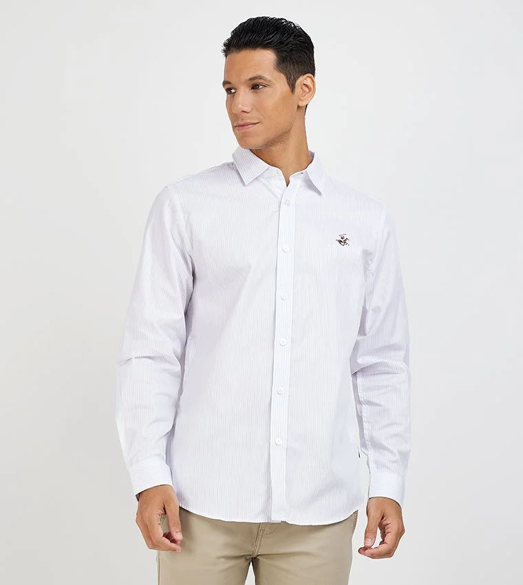 Logo Embroidered Long Sleeves Shirt