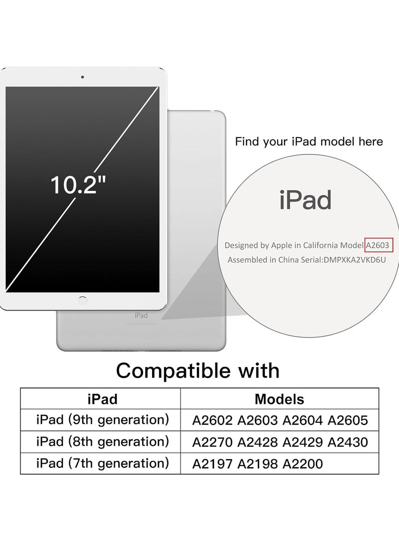 جي تيك حافظة غير لامعة لجهاز iPad 9 مقاس 10.2 بوصة الجيل التاسع مع حامل قلم رصاص وظهر شفاف بلوري وغطاء حماية للكمبيوتر اللوحي باللون الفضي - Image 2