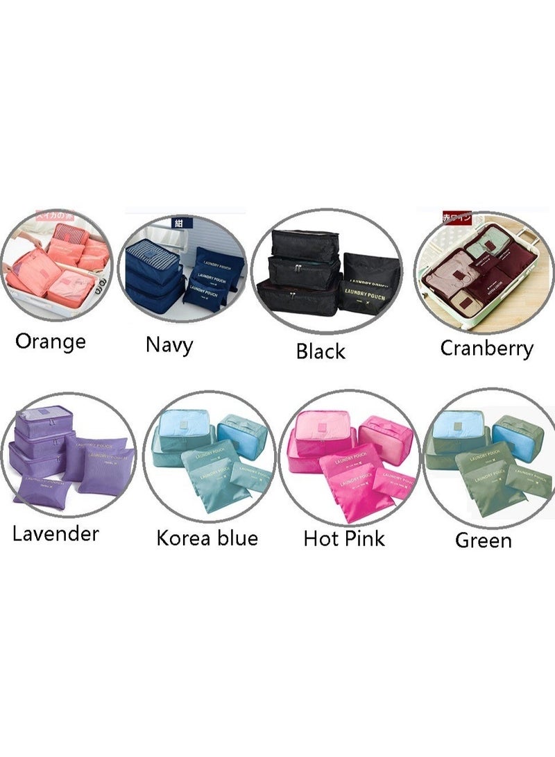 6-Piece Travel Storage Organization Bag Set - Beige - Image 2