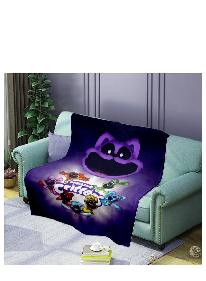 Y&D poppy playtime smiling crittersFlannel Throw Blanket  Super Soft Lightweight Air Conditioner Blanket Cooling Summer Blanket Towel Blanket For Couch  - Image 1