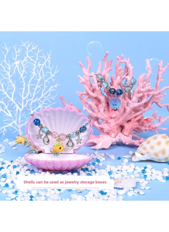 Generic - Children's Beaded Little Girl Bracelet Wear Beads Handmade Diy Jewelry Deep Sea Puzzle Jewelry Bao Yizhi Toy Blind Box-Color:Round Fun Forest Bracelet A [Blind Box]] - Image 1