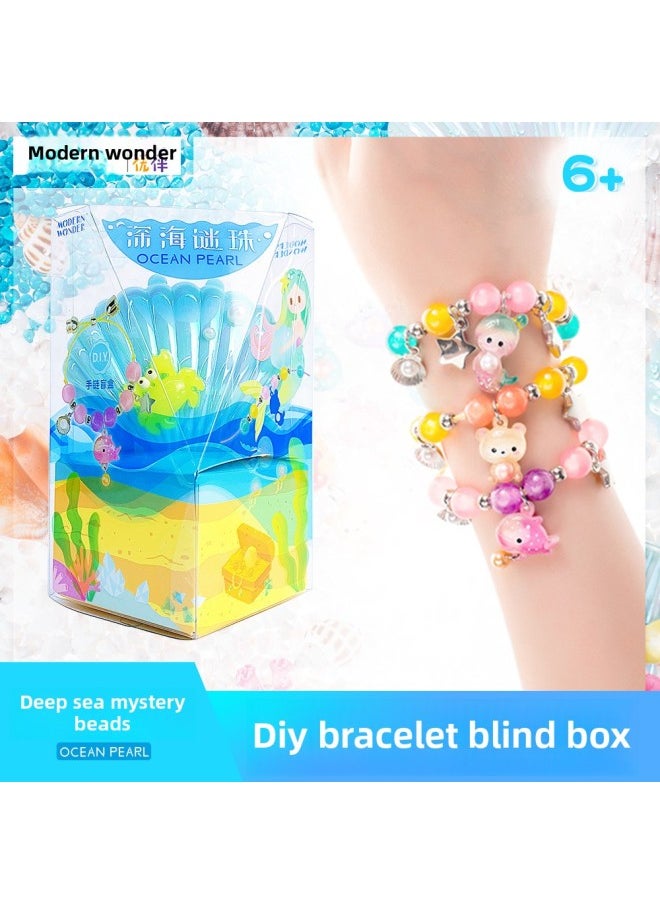 Generic - Children's Beaded Little Girl Bracelet Wear Beads Handmade Diy Jewelry Deep Sea Puzzle Jewelry Bao Yizhi Toy Blind Box-Color:Round Fun Forest Bracelet A [Blind Box]] - Image 1