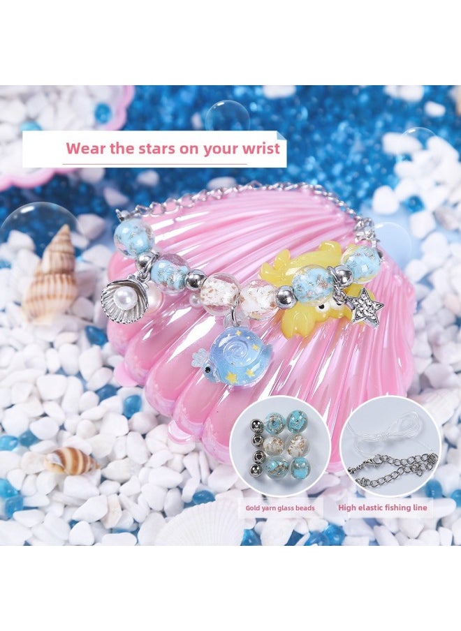 Generic - Children's Beaded Little Girl Bracelet Wear Beads Handmade Diy Jewelry Deep Sea Puzzle Jewelry Bao Yizhi Toy Blind Box-Color:Round Fun Forest Bracelet A [Blind Box]] - Image 1
