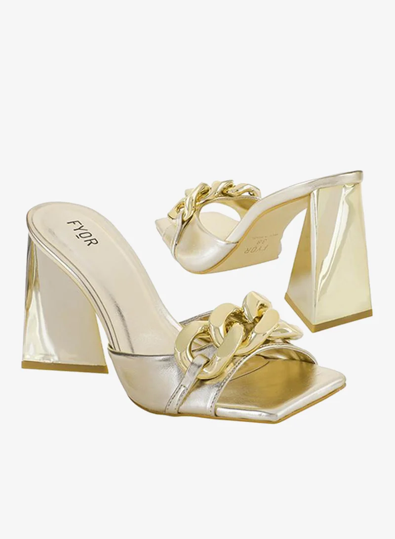 Fyor  Chain Detail Pyramid Heel Sandal BWR 024 for Women | Best Price UAE