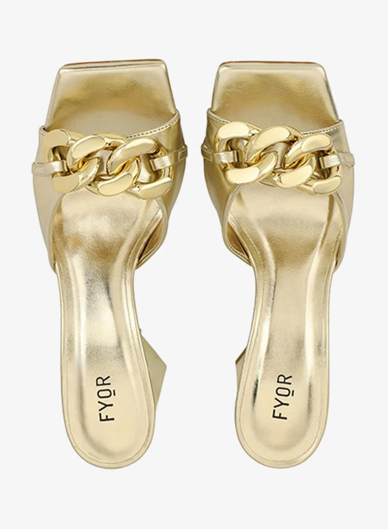 Fyor  Chain Detail Pyramid Heel Sandal BWR 024 for Women | Best Price UAE