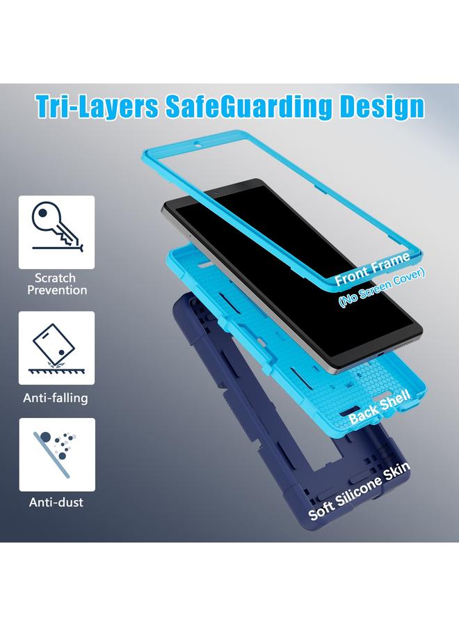 S-TOP Case For Lenovo Tab M8 4th Gen Contrast Color Silicone Hybrid PC Tablet Case with Holder - Image 3