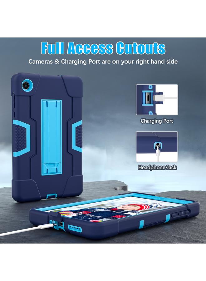 S-TOP Case For Lenovo Tab M8 4th Gen Contrast Color Silicone Hybrid PC Tablet Case with Holder - Image 4