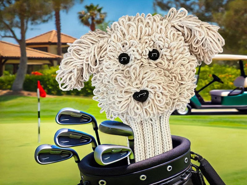Stitch-Witch Funny Golf Headcover, Handmade Crochet Finished Goldendoodle Golden Doodle Animals Plush Driver Headcover - Image 3