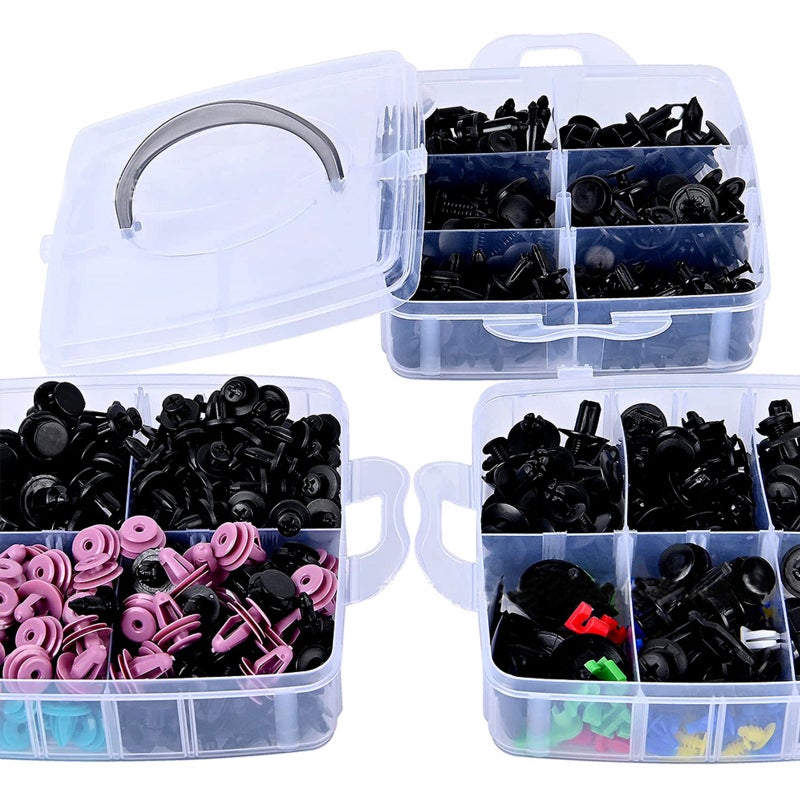 725PCS Box clip Universal car bumper Repair Kit 680 Car general plastic clip 680pcs clip + driver + 4-piece set + Cable tie 10 + Sponge cushion 30 - Image 2