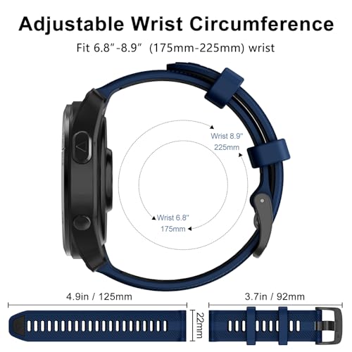 ISABAKE Watch Band for Garmin Forerunner 965/945/970/955/935, 22mm Silicone Replacement Strap for Fenix 5/Fenix 6/Approach S60 - Image 5
