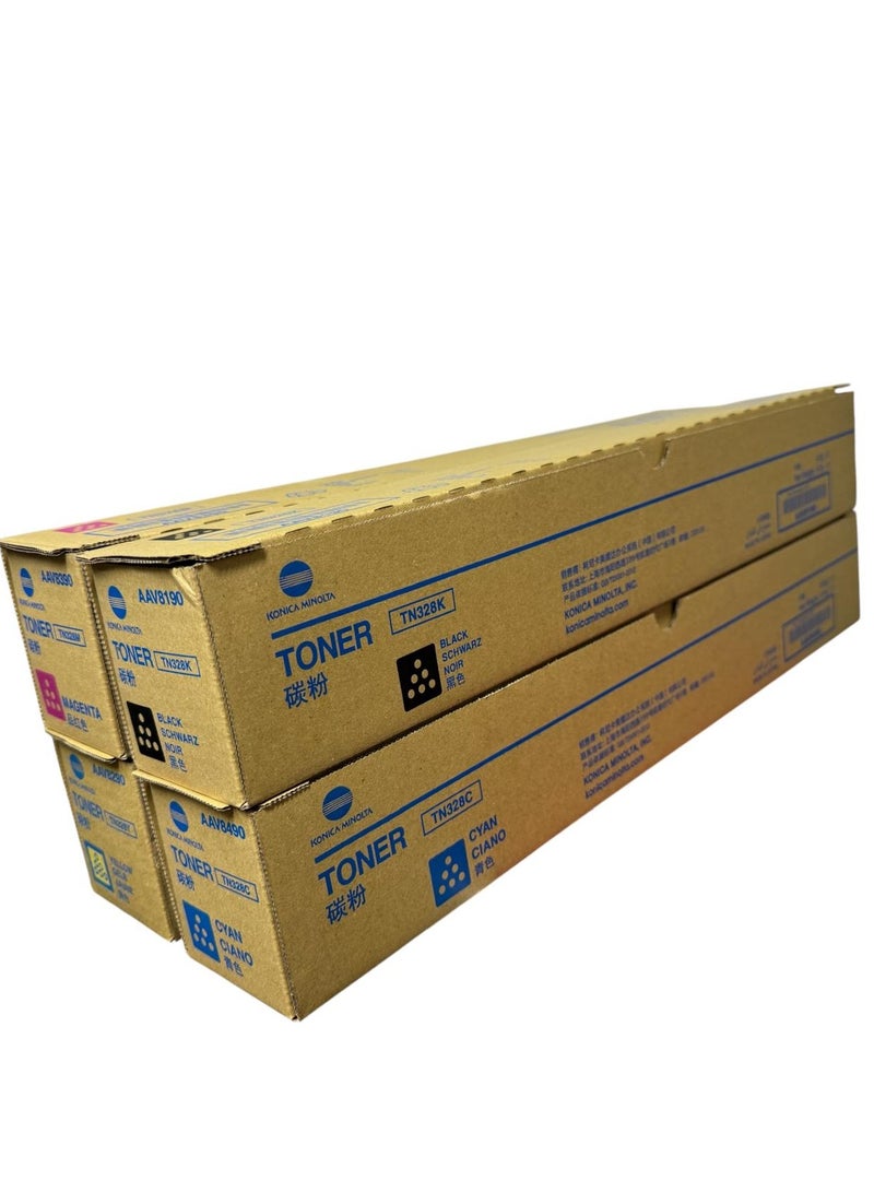 Konica-Minolta تونر بيز هاب TN-328 BCYM مجموعة كاملة عالية الإنتاجية / C250i/C300i/C360i - Image 1