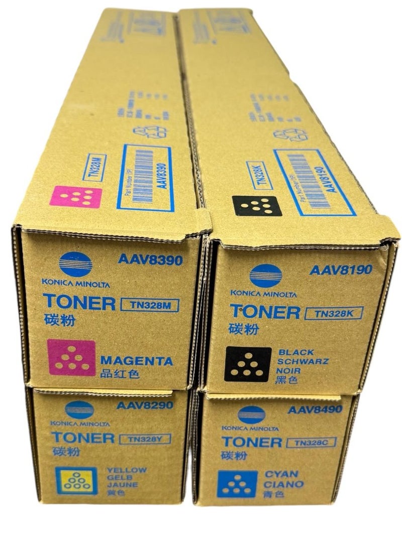 Konica-Minolta تونر بيز هاب TN-328 BCYM مجموعة كاملة عالية الإنتاجية / C250i/C300i/C360i - Image 2