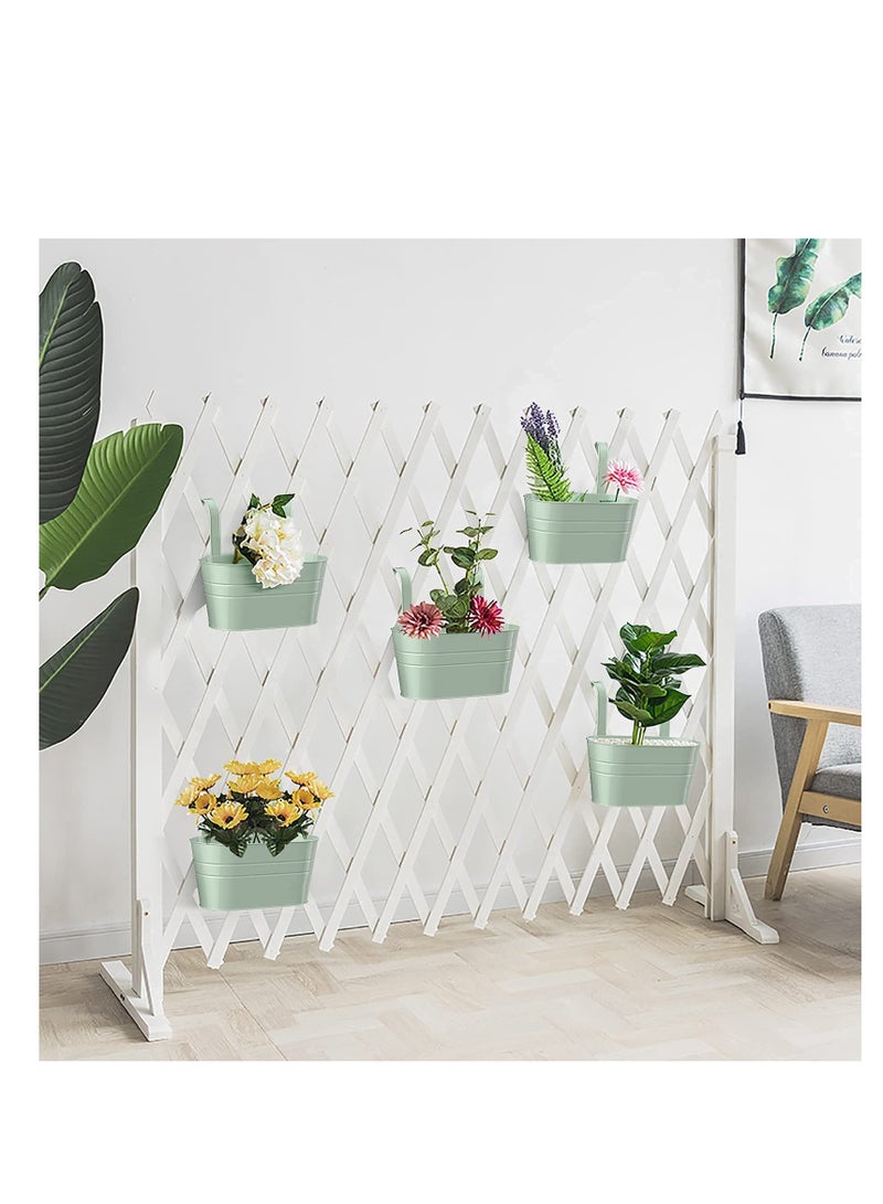 SYOSI Hanging Plant Pots Double-Hook Flower Pots Metal Garden Hanging Planters Outdoor wall Over Fence Home Balcony Decoration - Image 2