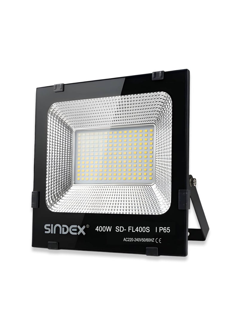 كشاف إضاءة LED عالي الطاقة بقدرة 400 واط - يعمل بجهد 220-240 فولت تيار متردد، إضاءة بيضاء نقية 6500 كلفن، كشاف إضاءة متوسط ​​المدى، مصنوع من الألومنيوم، موفر للطاقة، تصميم عصري، مقاوم للعوامل الجوية بمعيار IP65، عمر افتراضي يصل إلى 30000 ساعة. - Image 1