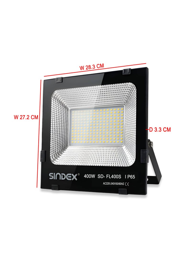 كشاف إضاءة LED عالي الطاقة بقدرة 400 واط - يعمل بجهد 220-240 فولت تيار متردد، إضاءة بيضاء نقية 6500 كلفن، كشاف إضاءة متوسط ​​المدى، مصنوع من الألومنيوم، موفر للطاقة، تصميم عصري، مقاوم للعوامل الجوية بمعيار IP65، عمر افتراضي يصل إلى 30000 ساعة. - Image 3