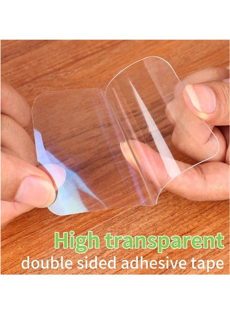 Generic 100 Pcs Double Sided Adhesive Pads, Two Sided Precut Squares Tape, Nano Gel Clear,Sticky Tack Double Sided Tape for Walls Hanging  - Image 2