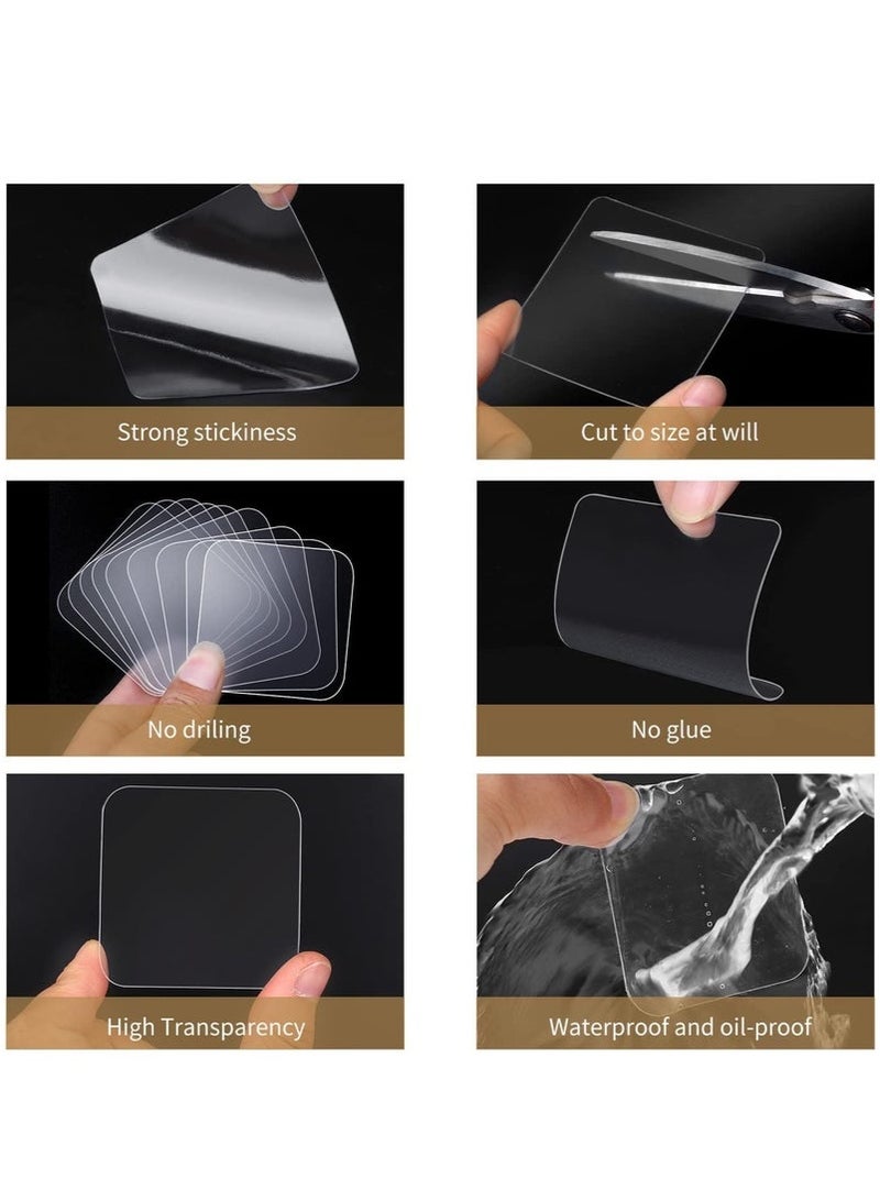 Generic 100 Pcs Double Sided Adhesive Pads, Two Sided Precut Squares Tape, Nano Gel Clear,Sticky Tack Double Sided Tape for Walls Hanging  - Image 3