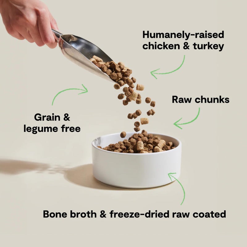 Open Farm, RawMix Grain-Free Dry Dog Food, Protein-Packed Kibble Coated in Bone Broth with Freeze Dried Raw Chunks, Chicken & Turkey, Open Prairie Recipe, 3.5lb Bag - Image 2