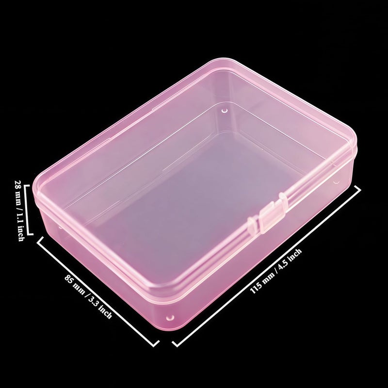 Goodma 8 Pieces Rectangular Plastic Boxes Empty Storage Organizer Containers with Hinged Lids for Small Items and Other Craft Projects (Pink, 4.5 x 3.3 x 1.1 inch) - Image 2