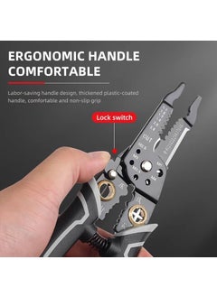 Whixant Whixant 9in1 Wire Stripper Tool Cable Cutters Multifunctional Needle Nose Pliers for Electric Cable Stripping Cutting and Crimping Plier Style Nose ProTouch Grip for Maximum Comfort  - Image 4