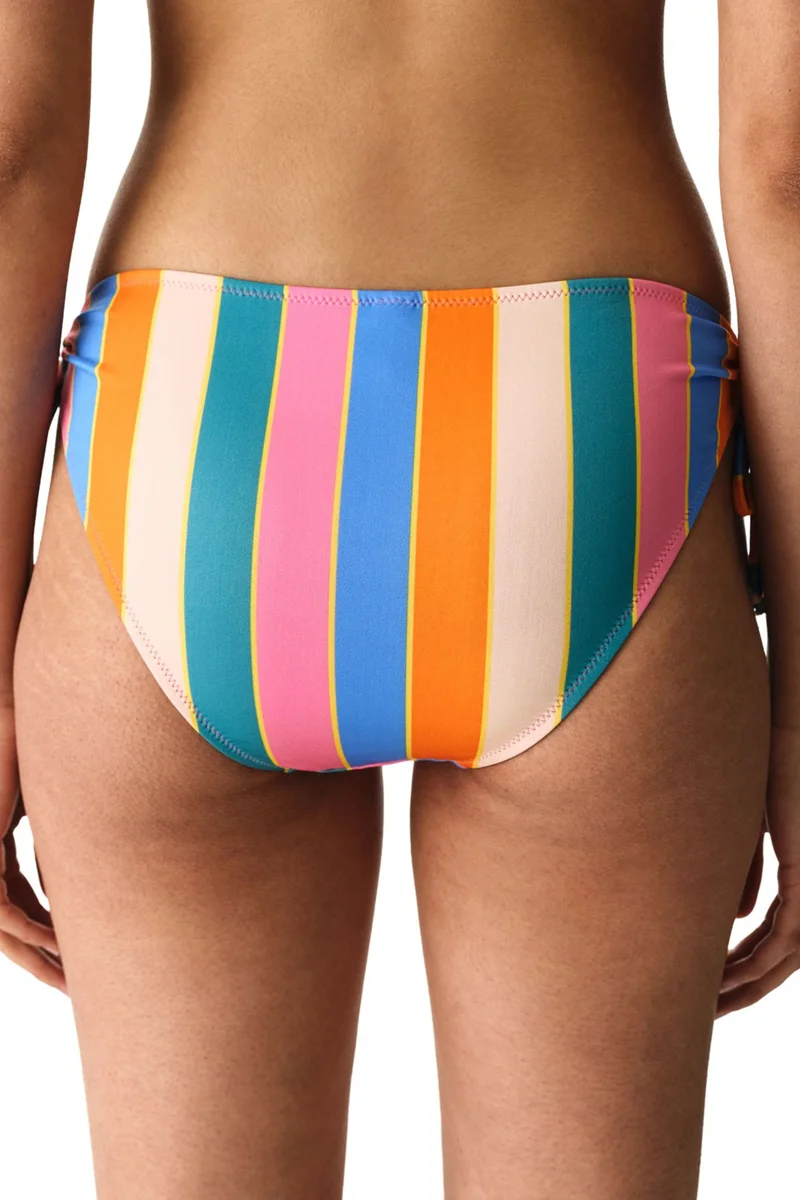 بنتي PENTI Katelyn Ring Striped Mid Waist Bikini Bottom