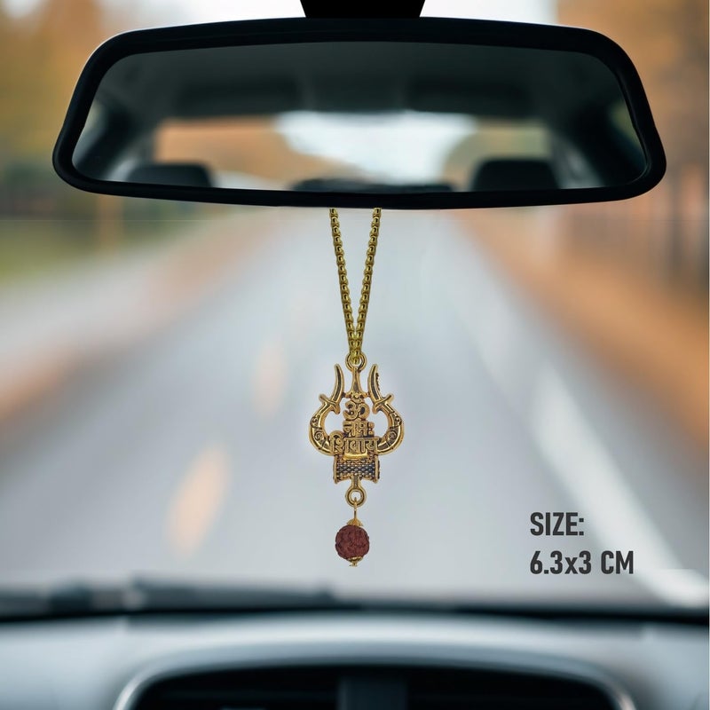 Auto Elements Metal Shiva Trishul Car Hanging Accessories, Maha dev Hanging Ornament Idol for Car - Image 2