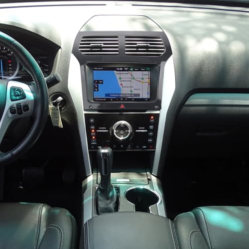 L2R for Ford Explorer 2011 2012 2013 2014 2015 Interior Dashboard Console Navigation GPS Frame Cover Trim ABS Carbon Fiber Black Accessories 1pcs - Image 5
