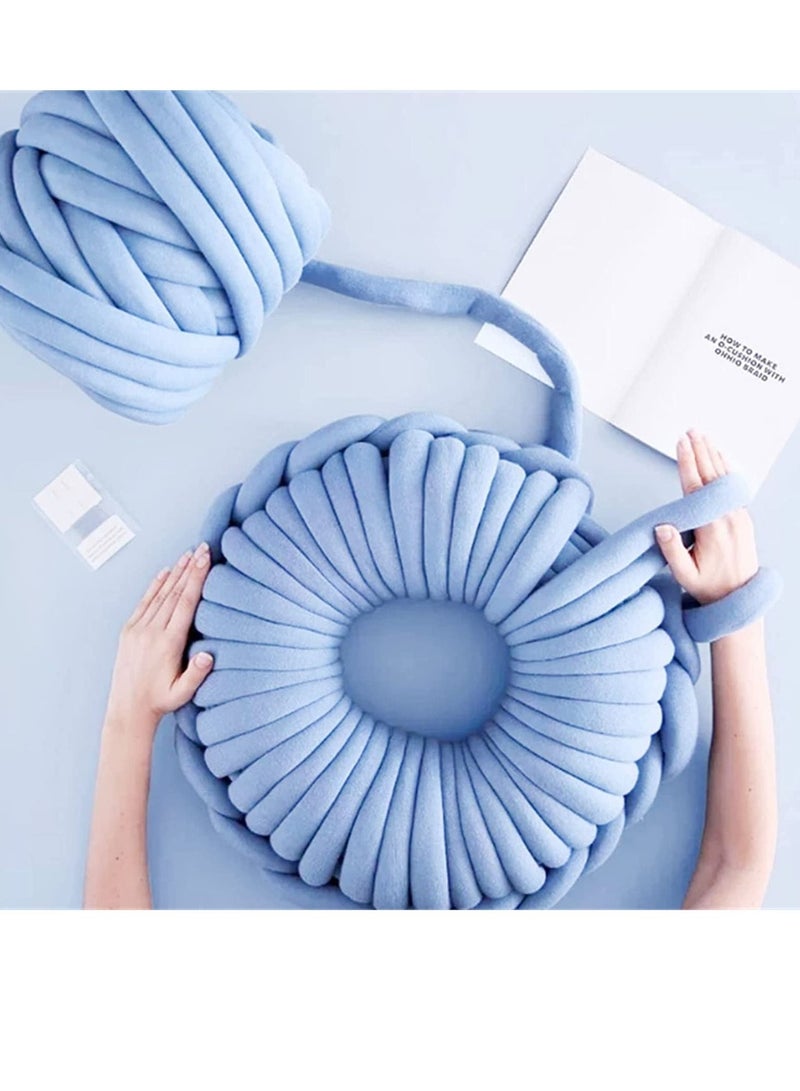 SYOSI Arm Knitting Yarn for Chunky Braided Knot Throw Blanket DIY Soft Extra Cotton Washable, Bulky Giant Yarn for Weave Craft Crochet Sofa Blanket Pillow Pet Bed (3CM W / 36Feet L, 1.1LB) - Image 1