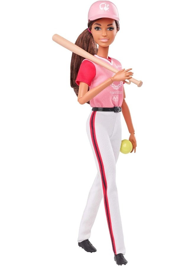 Mattel BARBIE Barbie Tokyo 2020 Olympic Softball Doll Set - Uniform, Jacket, Medal & Accessories for Ages 3+ - Image 1