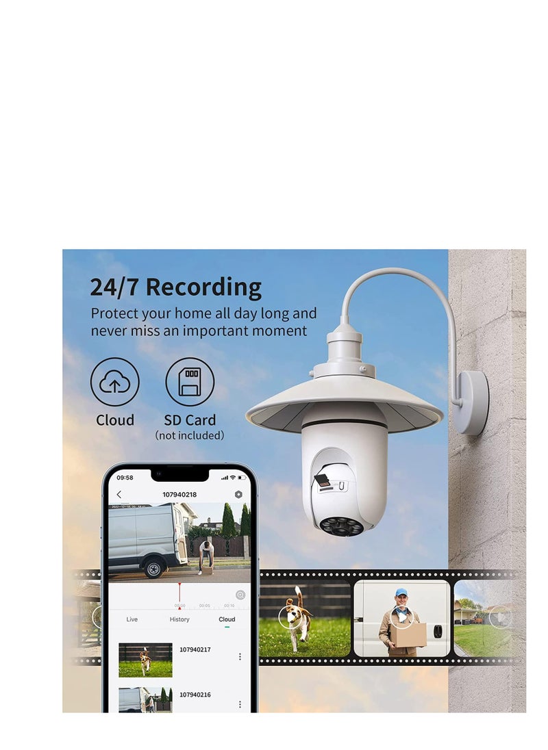 SYOSI - Light Bulb Security Camera, Upgraded 3MP 2.4GHz WiFi Indoor Outdoor Camera for Baby/Elder/Pet, Light Socket Camera with 360° View, Motion Detection Alarm Color Night Vision, Compatible with Alexa - Image 1