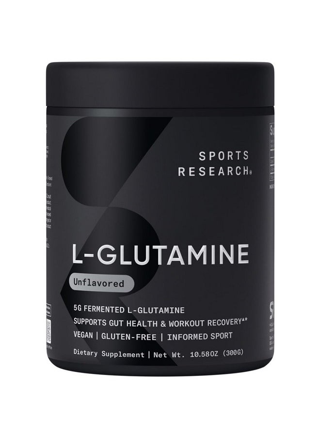 سبورتس ريسيرش Sports Research L-Glutamine - دعم التعافي من التمرينات الرياضية وصحة المناعة وصحة الأمعاء - 5 جرام لكل وجبة - 10.58 أونصة  - Image 1