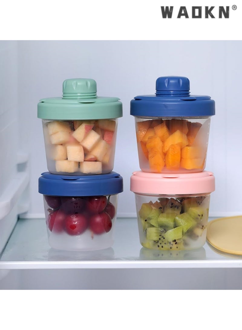 WAOKN Baby Milk Powder Formula Dispenser, 4 Layers Baby Formula Containers for Travel, Formula Holder Mixer, Baby Feeding Snack Storage Container, Portable, Stackable, Leak-Proof, Easy to Clean, Pink - Image 4