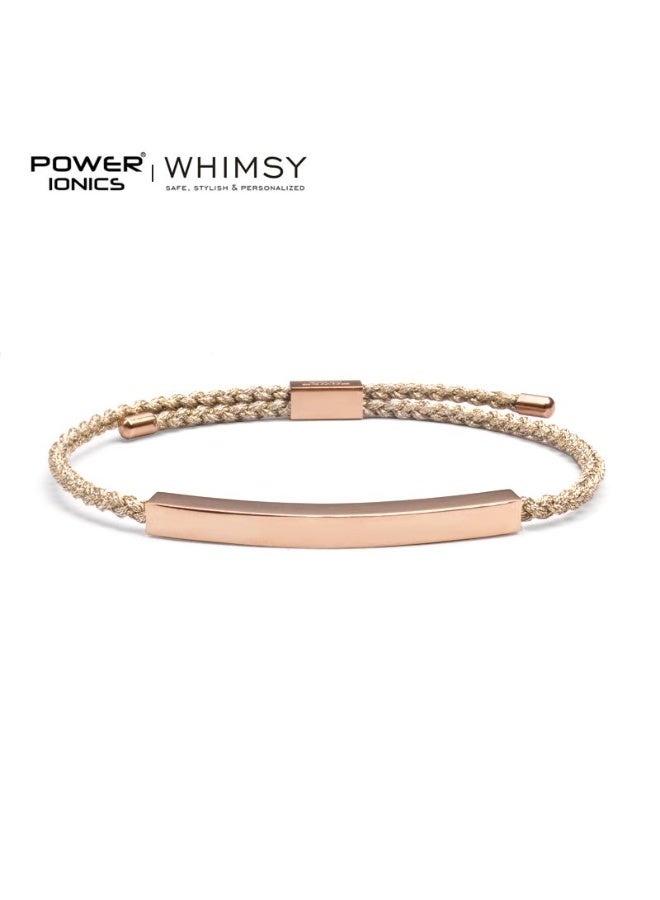 POWER IONICS Pine Luxury Versatile 18K Rose Gold Commemorative Bracelet - For Both Men and Women - Couple's Red String - Image 1