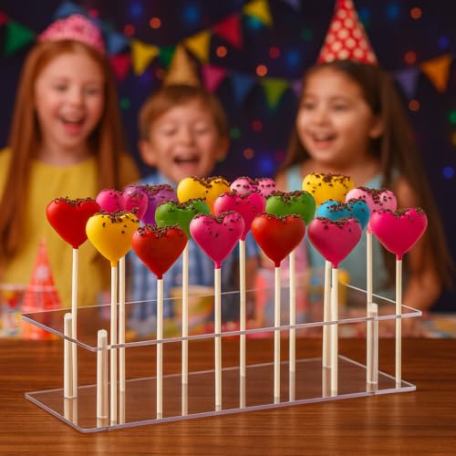CYRYLC Cake Pop Stand - 21 Holes Lollipop Display Stand,Acrylic Cake Pops Holder Disply for Weddings, Baby Showers, Birthday, Party,Halloween Candy Decorative - Image 3