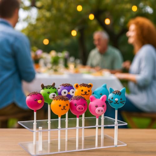 CYRYLC Cake Pop Stand - 21 Holes Lollipop Display Stand,Acrylic Cake Pops Holder Disply for Weddings, Baby Showers, Birthday, Party,Halloween Candy Decorative - Image 5