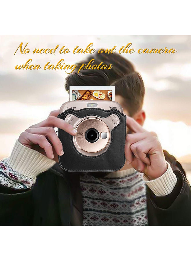 نيبمينينت حقيبة كاميرا محمولة من جلد البولي يوريثان أسود - Image 5