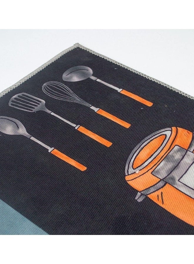 2-Piece Geometric Pattern Kitchen Rugs Mats，40*60cm+40*120cm, Non-Slip Waterproof Kitchen Rug, Premium PVC Comfort Kitchen Mats and Rugs for Kitchen, Office, Home, Laundry - Image 4