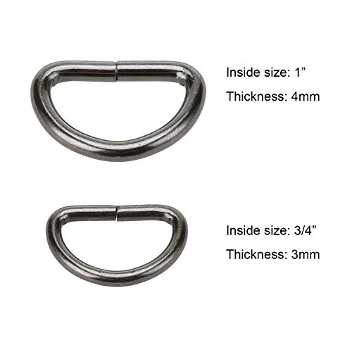 COTOWIN Non Welded Metal D Rings,Pack of 20 (Gunmetal, 3/4") - Image 3
