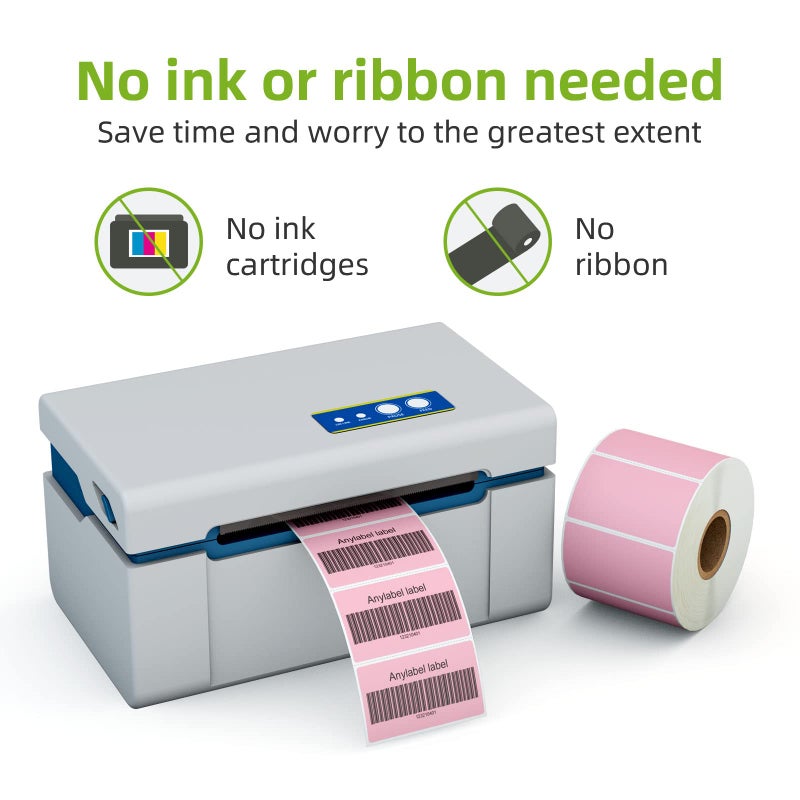 Anylabel 2.25" x 1.25" Pink Direct Thermal Labels, Replacement for Self-Adhesive Address Shipping Barcode Thermal Stickers, Compatible with Rollo & Zebra Thermal Label Printer(1 Roll, 1000 Labels) - Image 4