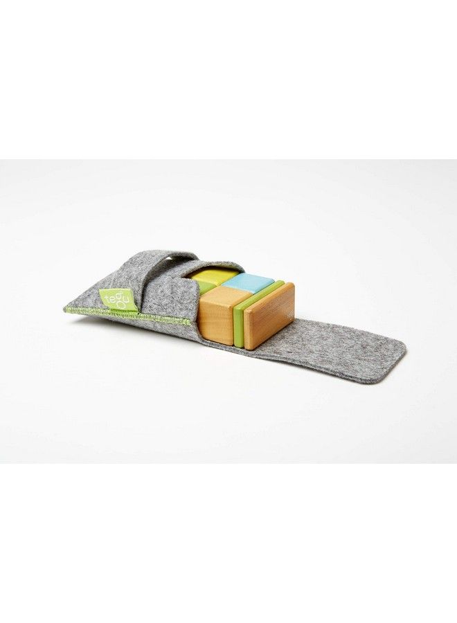 Tegu 8 Piece Tegu Pocket Pouch Magnetic Wooden Block Set Tints  - Image 4