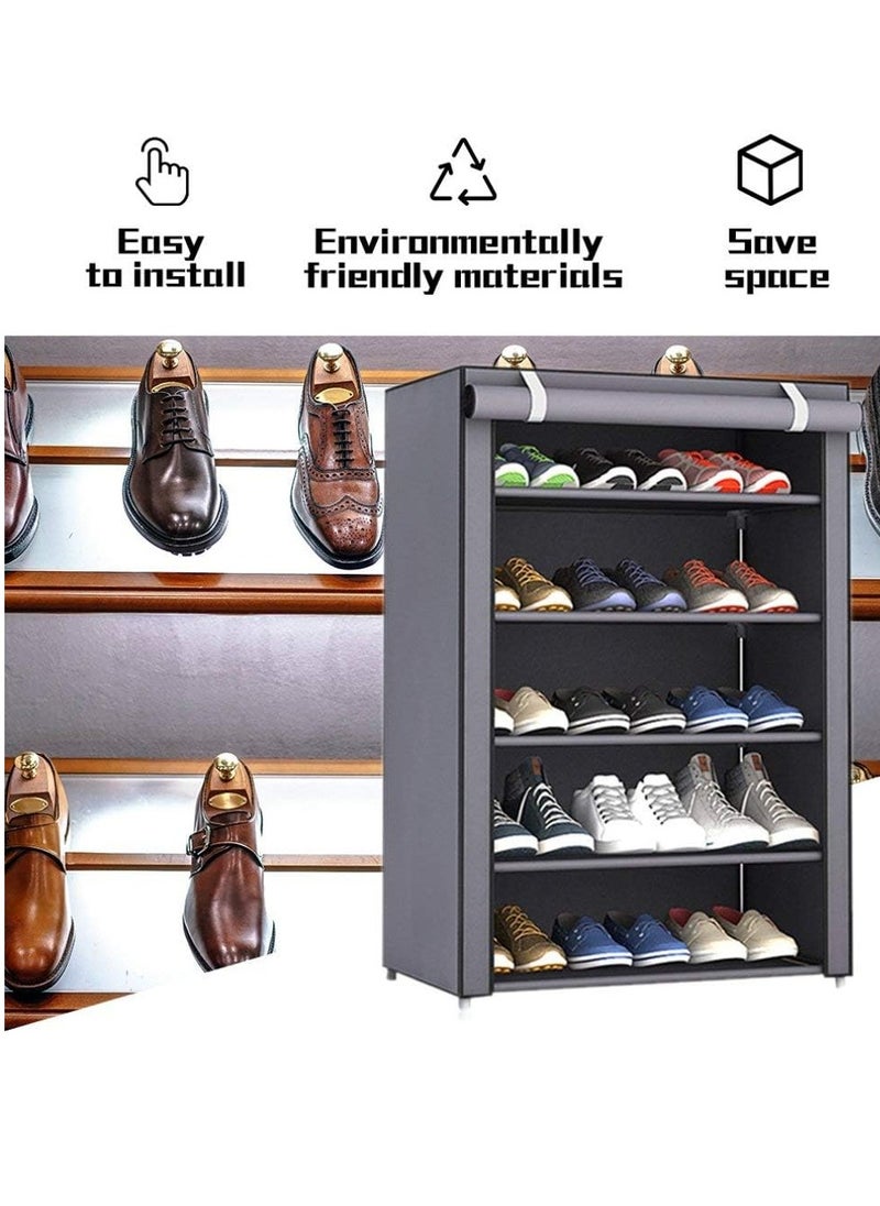 ALMUFARREJ 5-tier shoe rack 60x30x90 cm with stainless steel frame  - Image 1