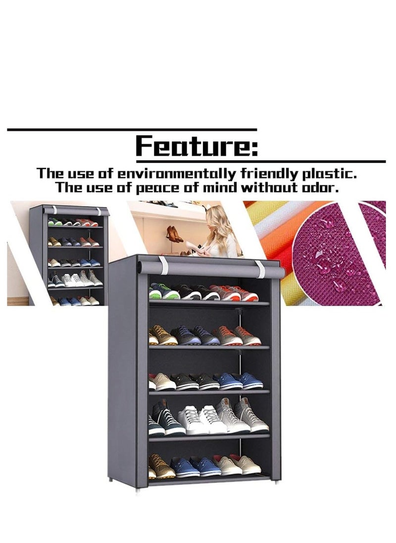 ALMUFARREJ 5-tier shoe rack 60x30x90 cm with stainless steel frame  - Image 3