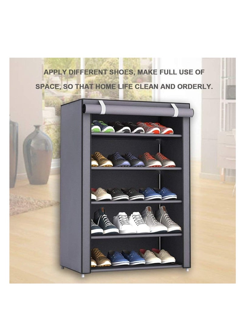 ALMUFARREJ 5-tier shoe rack 60x30x90 cm with stainless steel frame  - Image 2