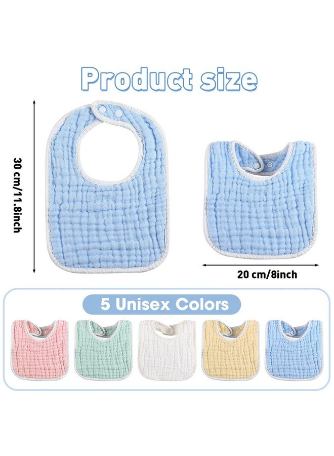 Tatuo 50 Pcs Muslin Baby Bibs Bulk Muslin Cotton Teething for Boy Girls Burp with Snap, Baby Bandana Drool Absorbent Bibs for Newborn Infant Teething and Drooling, 6 Layers - Image 2