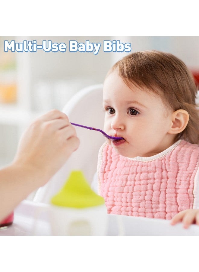 Tatuo 50 Pcs Muslin Baby Bibs Bulk Muslin Cotton Teething for Boy Girls Burp with Snap, Baby Bandana Drool Absorbent Bibs for Newborn Infant Teething and Drooling, 6 Layers - Image 5